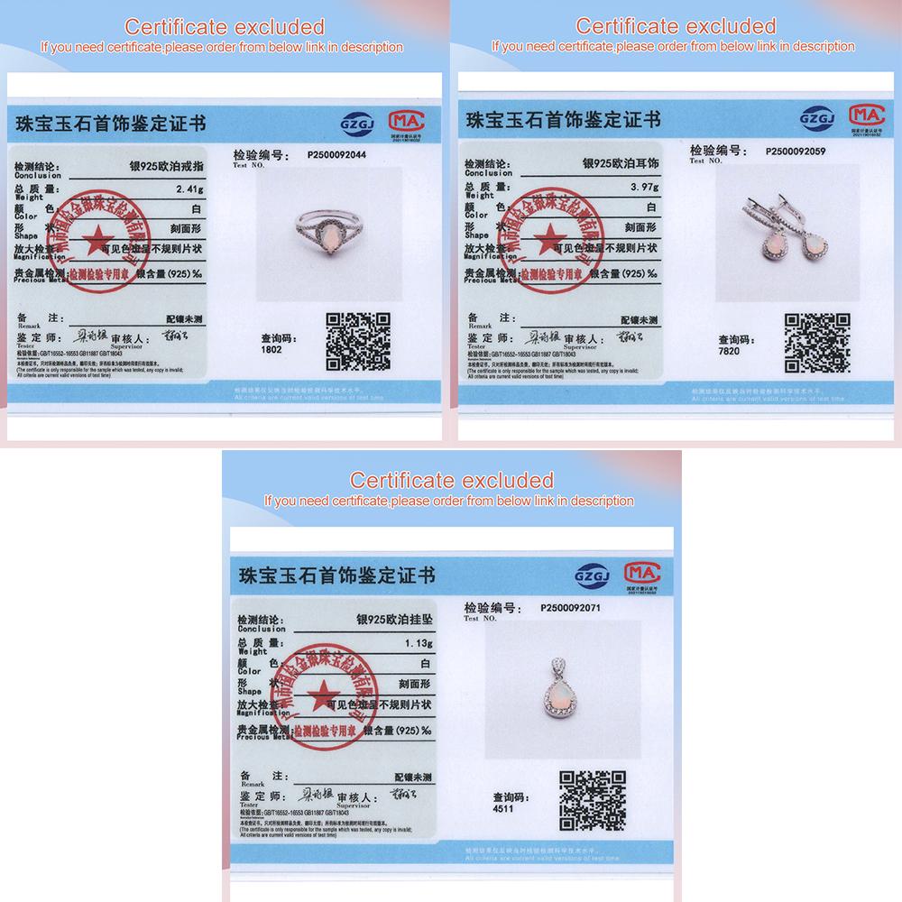 925 Sterling Silver Jewelry Set with  Ethiopia Opal Gemstones Fine Jewelry Earrings Pendant Ring for Women Daily Wear Nice Gift