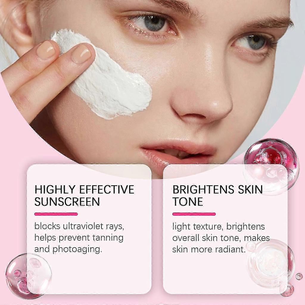 Vitamin C and cherry blossom essence sunscreenSPF 50+,PA++++,Facial moisturizing sunscreen,Face Sunscreen Leaves No Sticky Feeling,Travel Size Sunscre