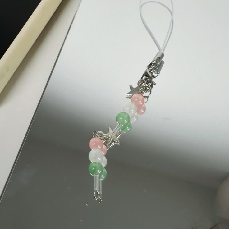 Simple Bead Star Pendants Phone Charm Straps Lanyard Purse Accessories