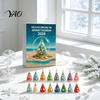 Holiday Hanging Acrylic Pendants 2026 Christmas Advent Calendar, Sea Glass Tree 2D Ornament Set Coastal Aesthetic Gift Box with String, Countdown