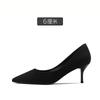5CM/6CM/7CM/8CM High Quality Stiletto Heels Pumps Women Office Flock Pointed Toe Thin Heel Party Shoes Fashion Woman Shoes