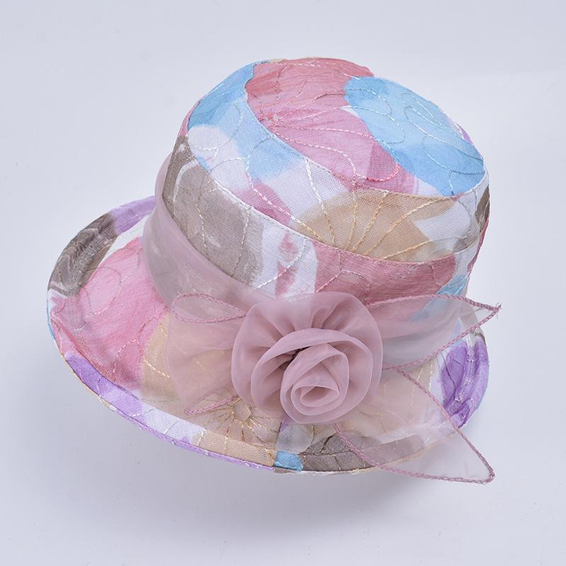 8440 summer hat female mother sunscreen basin hat outdoor breathable sunshade sunscreen hat fashion versatile bucket hat tide
