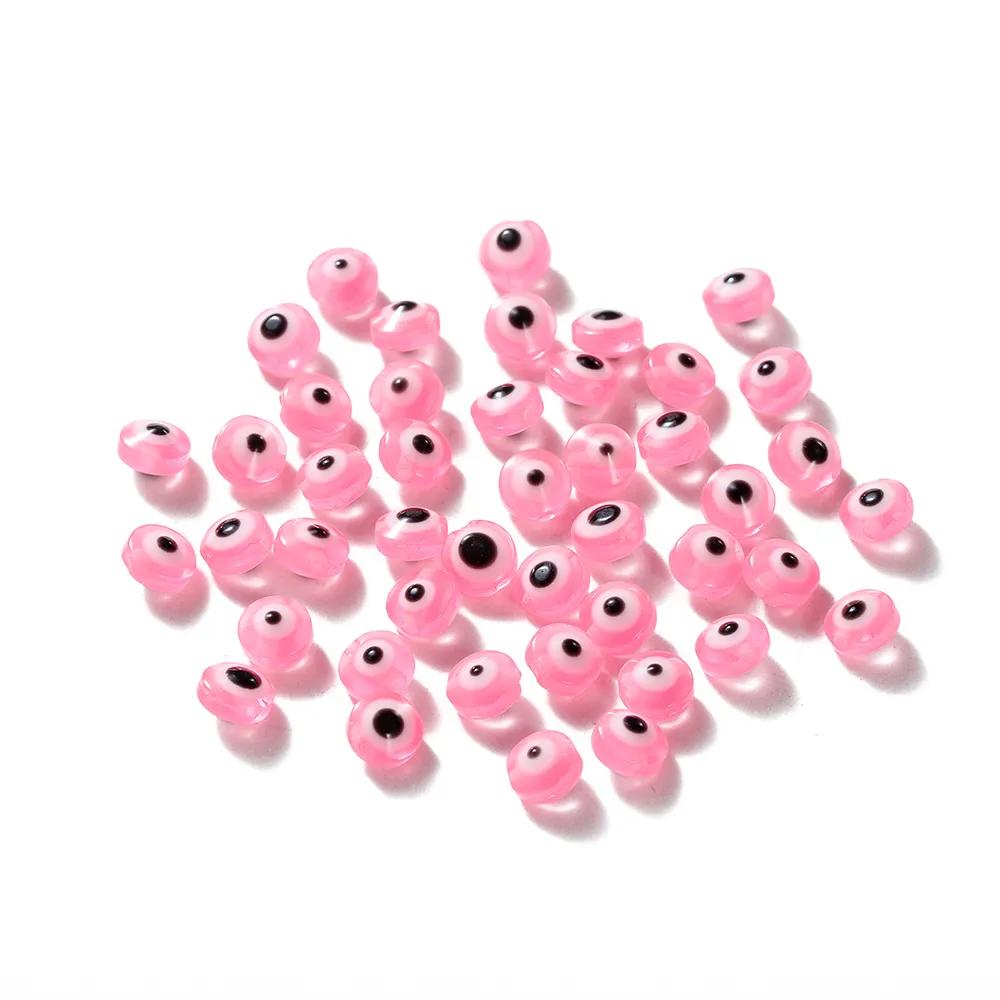 

50 шт./лот 6 мм овальні намистини Evil Eye Remol Spacer Beads Ювелірні вироби для DIY намисто сережки браслети ювелірні вироби