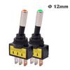 12mm Automotive Toggle Switch 12V 20A SPST ON OFF 2 Position 3 Pin LED Indicator for Car and Marine Panels 2 Pack