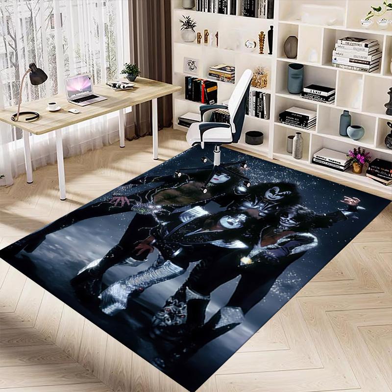 Iconic Rock Band Style Carpet For Playroom Bedroom Living Room Sofa Home Decor Kids Game Area Rug Nonslip Floor Mat