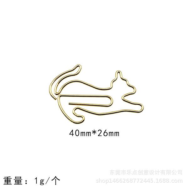 Golden Animal Cat Dog Rabbit Paper Clips Metal Boxed Paperclip Student Office Supplies Gift Accessories For School Desk Supplies