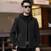Light luxury men's hooded jacket spring and autumn new business casual jacket middle-aged dad wear thin men's top