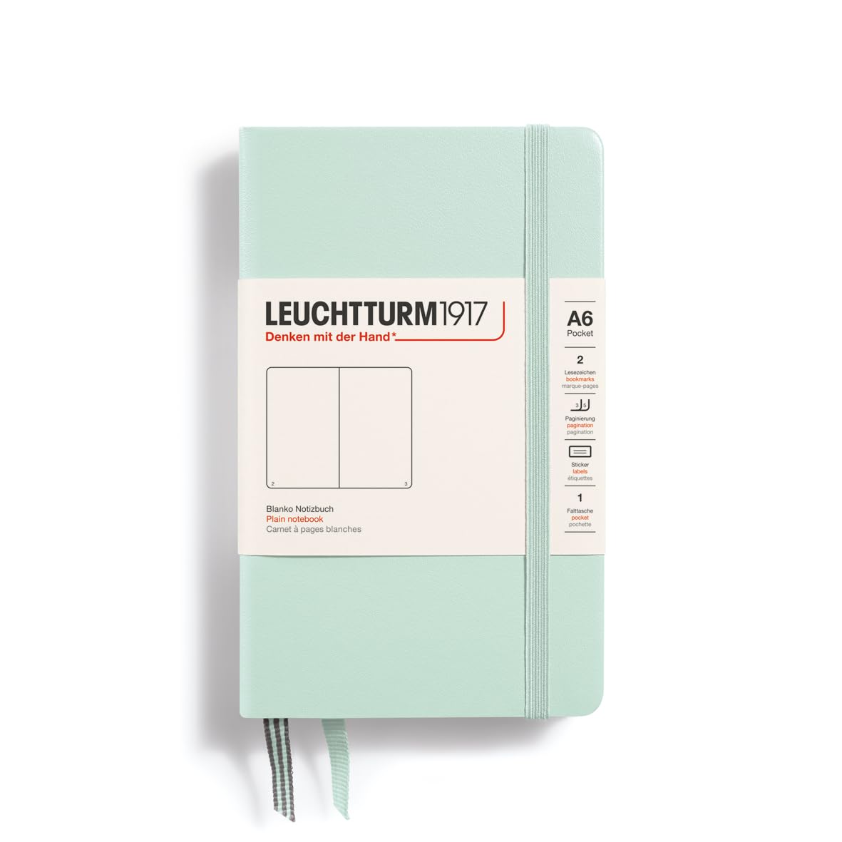 

Leuchtturm A6 Mint Officially Imported Notebook, Plain, Green, 370301,