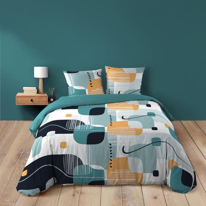 Parure Housse de couette - Sprinte - 220x240 cm - 100% Coton - 2 Taies - Certification Oeko-Tex®