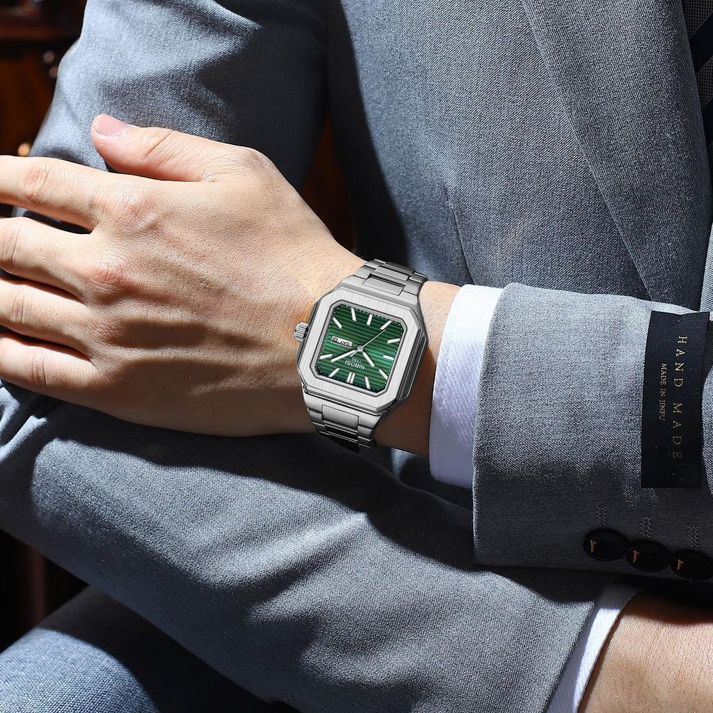 Square Watch Waterproof Fashion Men'S Watch Double Calendar Watch Men'S Quartz Watch