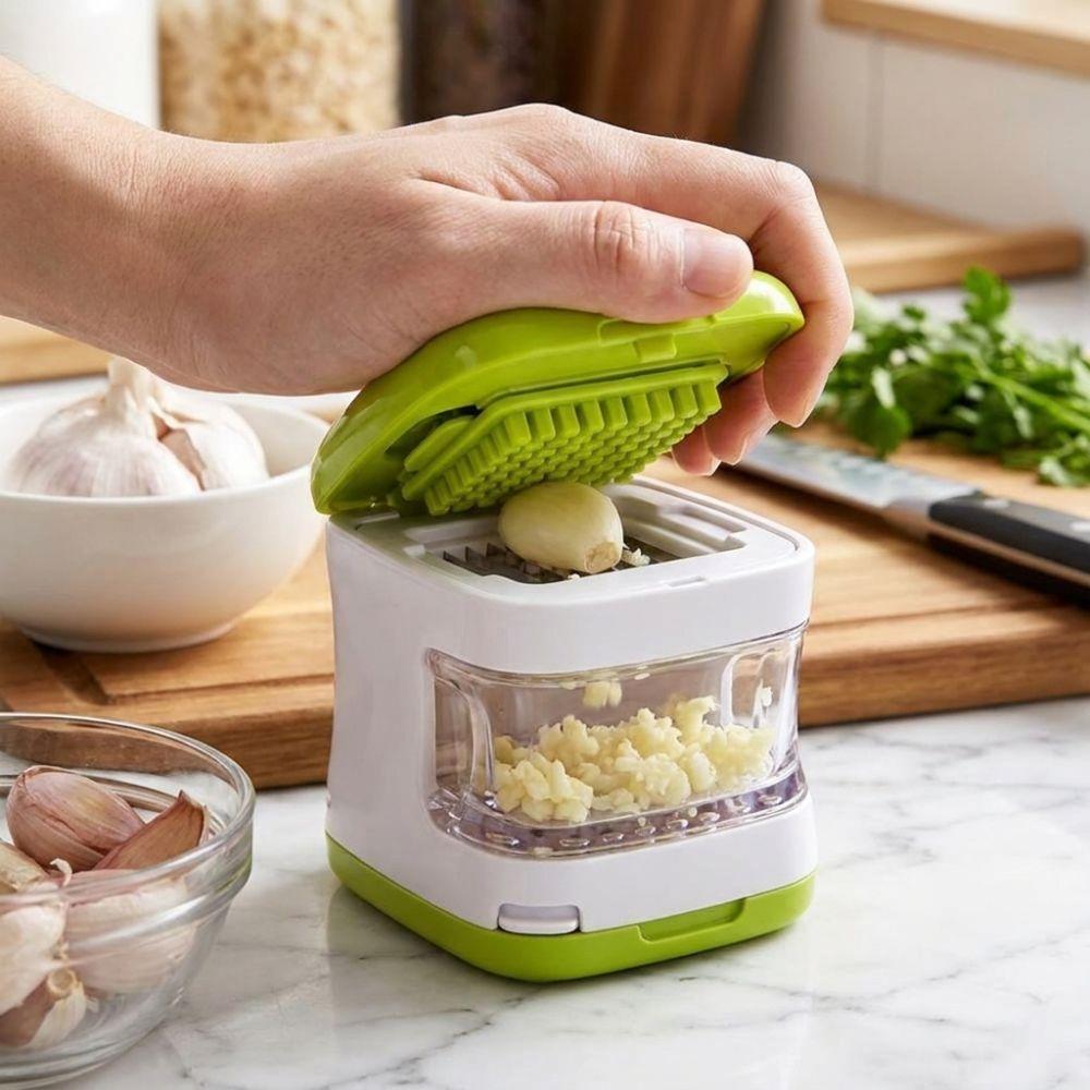 2 in 1 Double Sided Press Garlic Masher Portable Ginger Slicer Mini Garlic Press Cooking