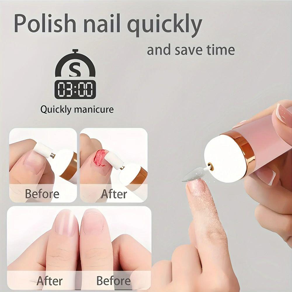 2nd Gear Nail Polishing Machine With LED Light Electric Manicure Art Pen Tools