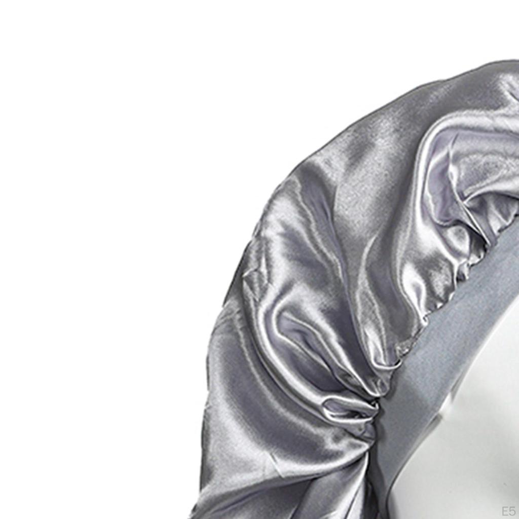 Lange Satin-Badekappe, bequem, seidig, für lockiges Haar