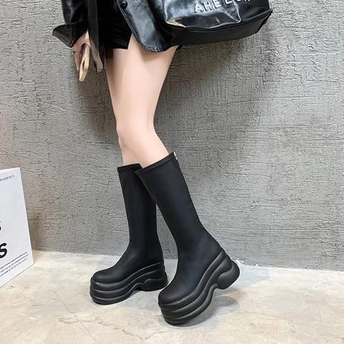 модные зимние женские ботфорты до колена — фото 9