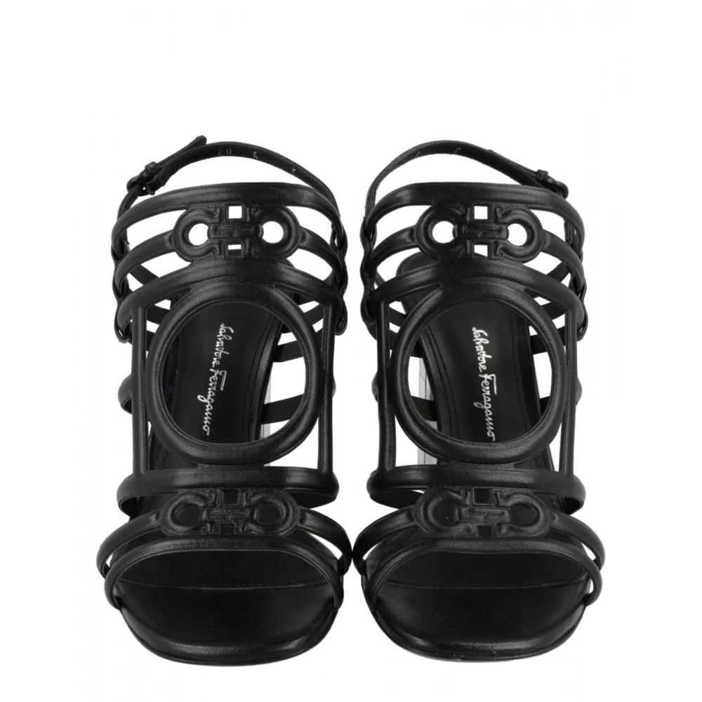 Salvatore Ferragamo Florenza Slingback Sandals Black