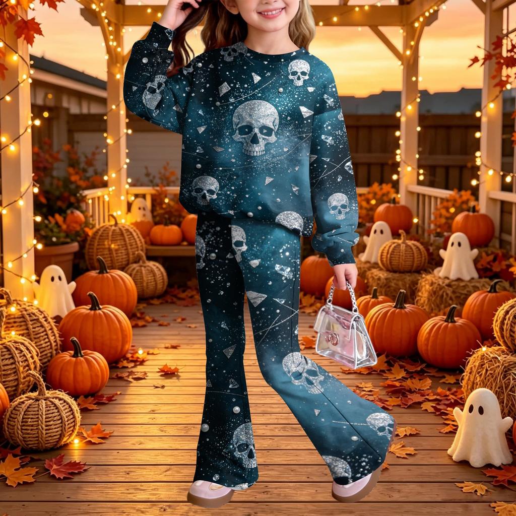 Kids Casual Long Sleeve Top and Pants Two-Piece Matching Outfit Set