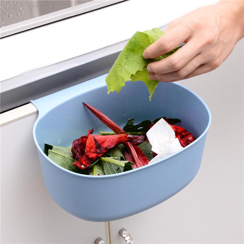 Kitchen cabinet door hanging food waste trash can trash basket, household storage box peel confetti sorting trash basket