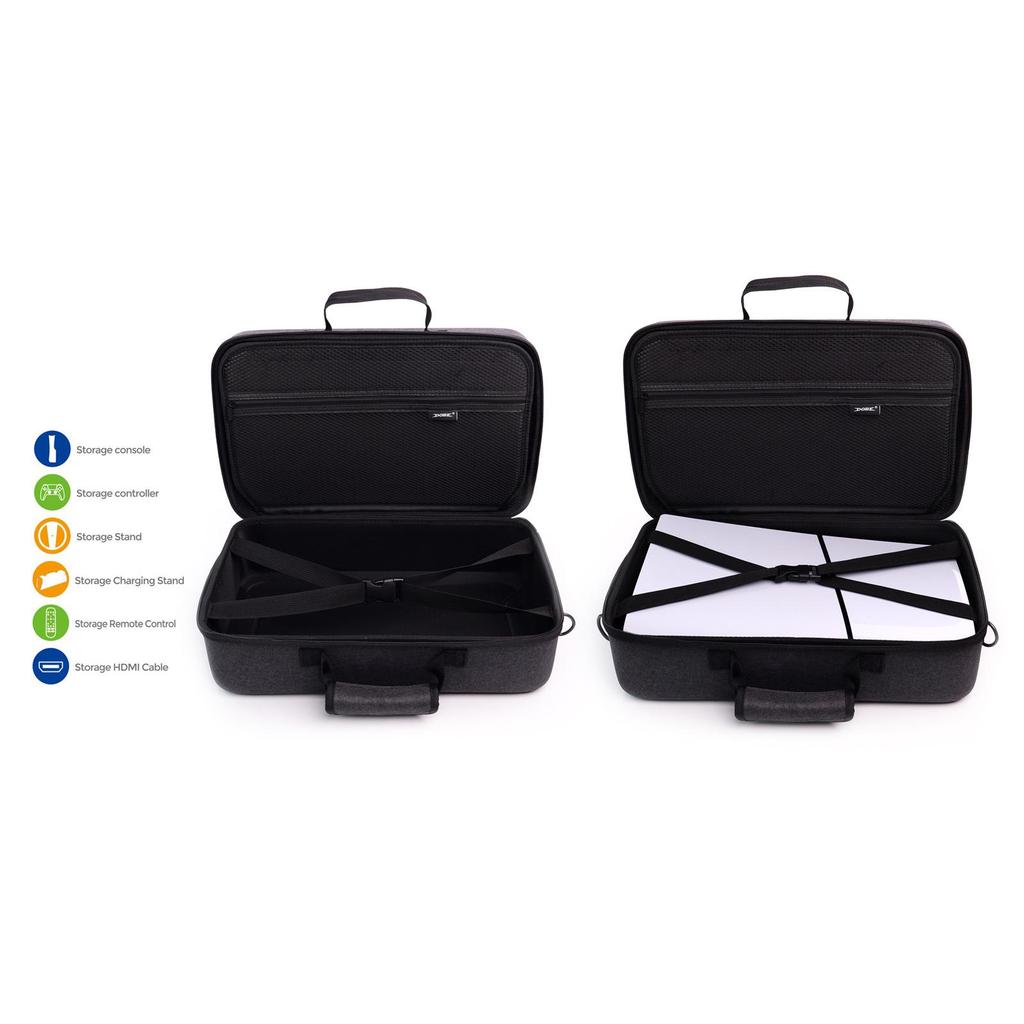 PS5 Slim Portable Hard Case: Multifunctional EVA Protective Bag with Zipper for PS5 Console