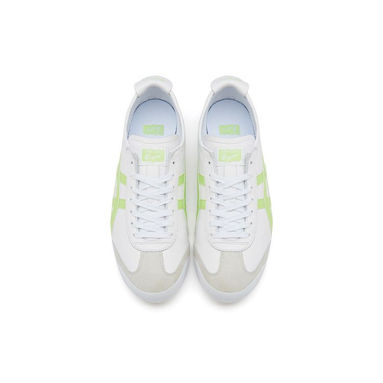 ONITSUKA TIGER Mexico 66 Leder Runde Zehenpartie Schnürschuhe Rutschfest Low-Top Freizeitschuhe Unisex Sneaker Fluoreszierend-Grün 1183B771-102