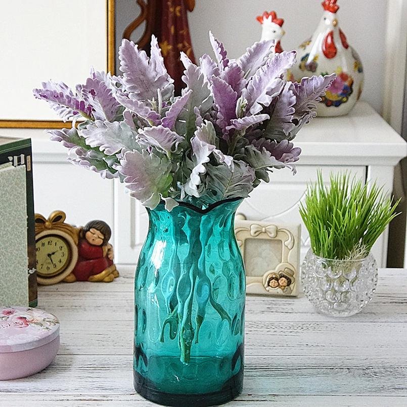 Flori Artificiale Frunze de Mătase Flocking Lagomorfa Petrecere Festivă Nuntă Decorațiune Acasă Plante Falsificate Materiale Buchet Perete Verde