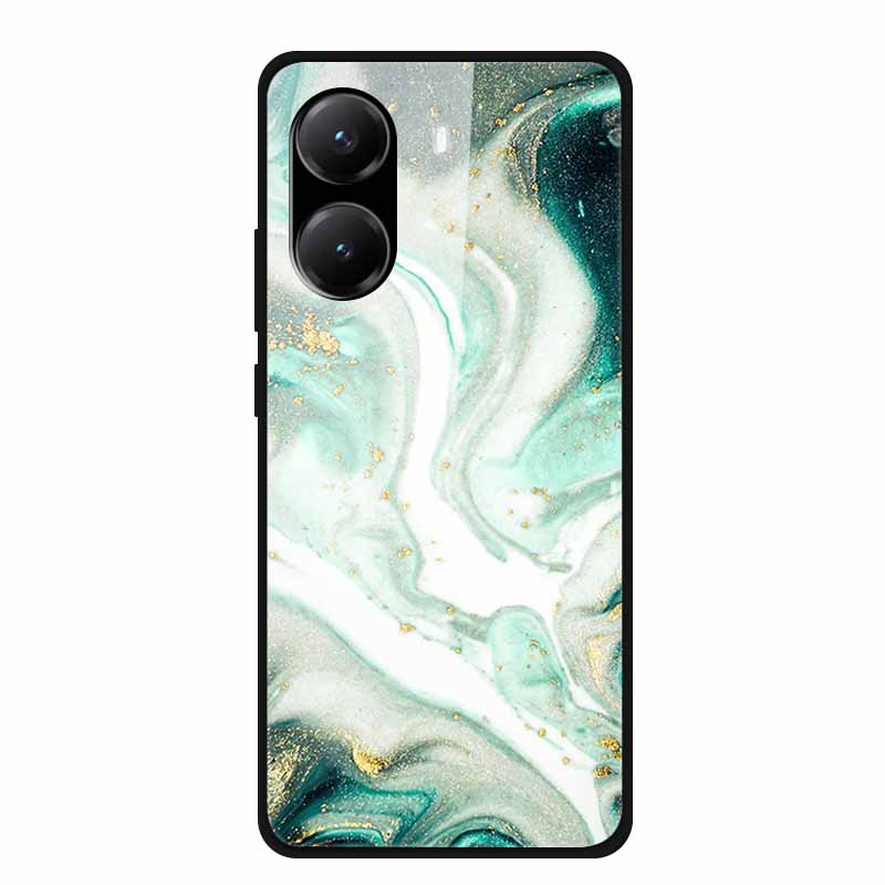 Tempered Glass Case For Poco X7 Pro Back Cover PC Hard Shockproof Cases for Xiaomi PocoX7 Pro Funda Marble Texture Fashion Coque