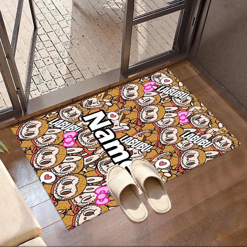 Custom Name Personalized Labubu Print Carpet, Versatile Home Decor Rug, for Playroom, Apartment, Balcony, Entryway, Hallway Gift