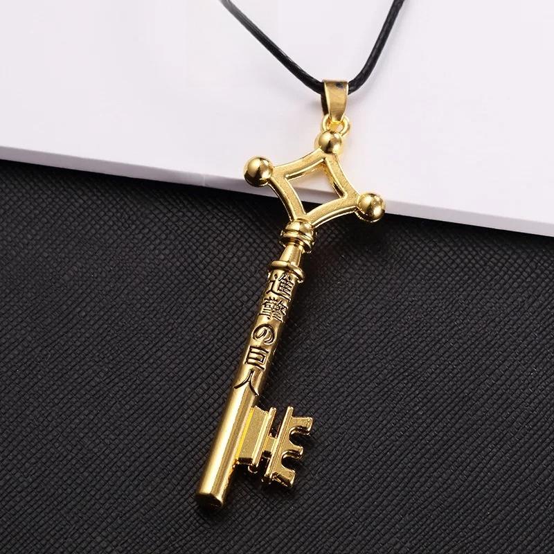 Angriff auf Titan Halskette Eren Schlüssel Shingeki kein Kyojin Anhänger Mode Vintage Retro Anime Schmuck für Männer Cosplay