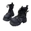 European Denim Big-headed Muffin Thick-soled Martin Boots for Women's 2025 Spring and Autumn New Small Height-increasing Locomotive Short Boots