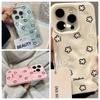 Glossy Water Ripple Flower Protective Phone Case For iPhone 17 Air 16 15 13 12 11 Pro Max Pro Plus Shockproof Funda Cover