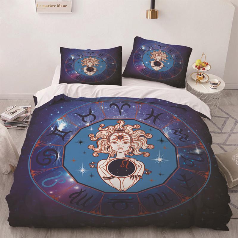 Constellation Duvet Cover Sun Moon Zodiac Astrology Bedding Set Spiritual Gifts For Women Teens Girls