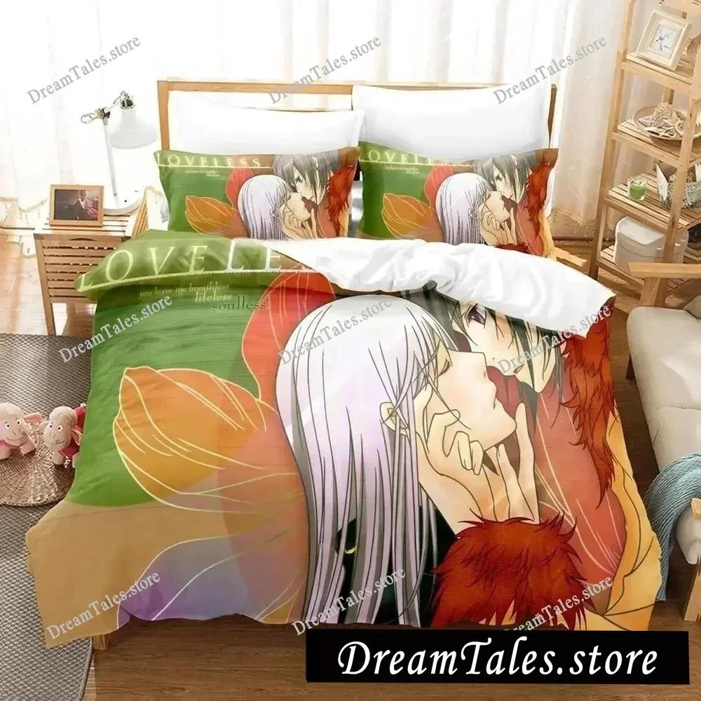 Loveless Luxury Bedding Set Japan Anime Cartoon Duvet Cover Set Comforter Bedspread Linen Twin Single Size Printed Home Textile