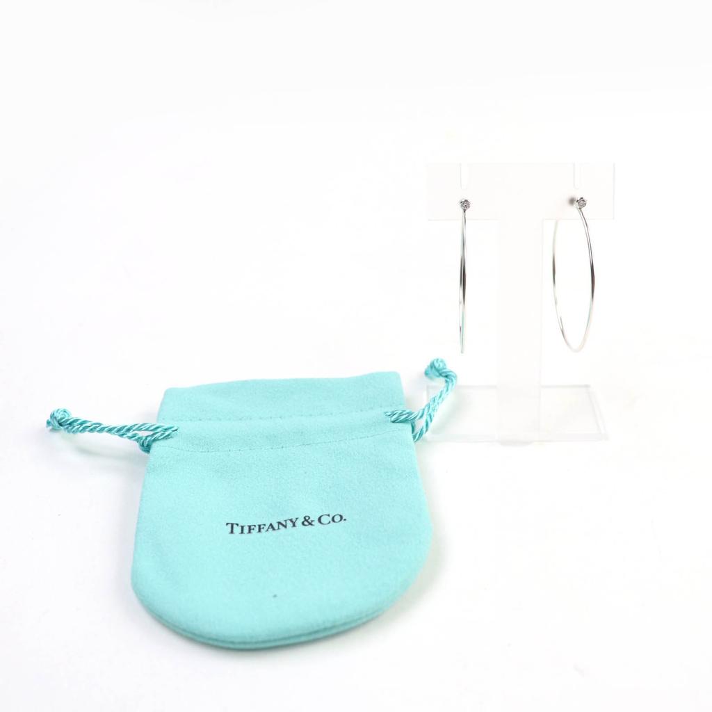 TIFFANY&Co. Pierce Diamond Hoop Pierce Silver 925 Women Used