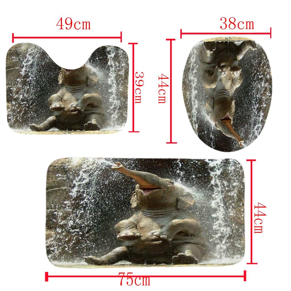 Colorful Elephant Shower Curtain Waterproof Washable Bathroom Decor With 3d Printing And Hooks