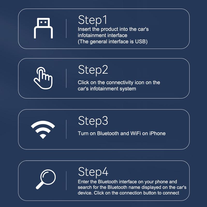 Wireless Carplay Adapter With Alarm Light For Iphone Android Auto 2In1 Wired To Wireless Ai Box Usb Connection For Truck Vehicle