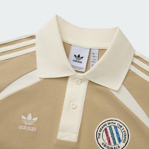 adidas Originals 3 Stripes SHORT SLEEVE POLO Shirt Men's Grassland Brown KD0946