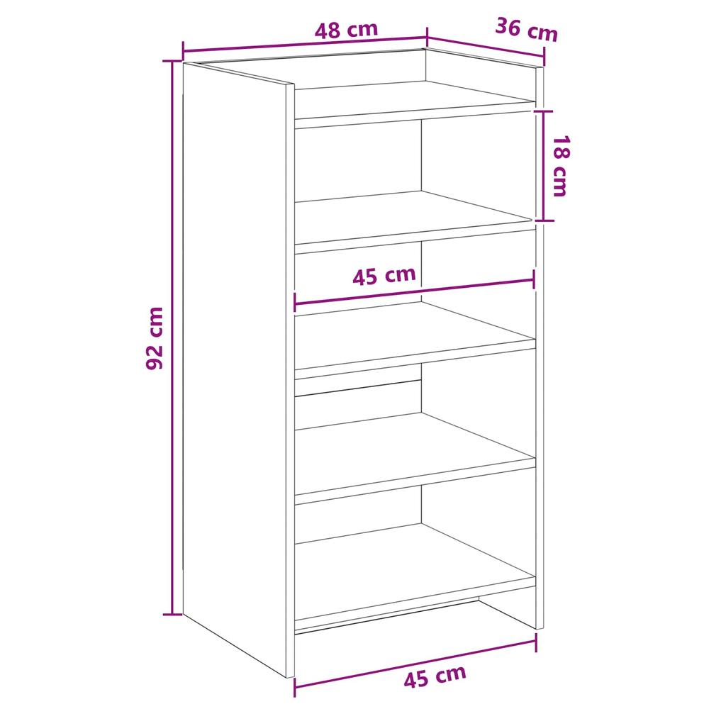 Shoe Cabinet Artisan Oak 48 x 36 x 92 cm Particleboard