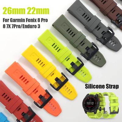 Silikonowy Pasek do Zegarka 22/26mm QuickFit Dla Garmin Fenix 8 Pro 8 7X 7Pro/Enduro 3/Tactix 8 7/Instinct 2X/Forerunner 965 Pasek do Zegarka