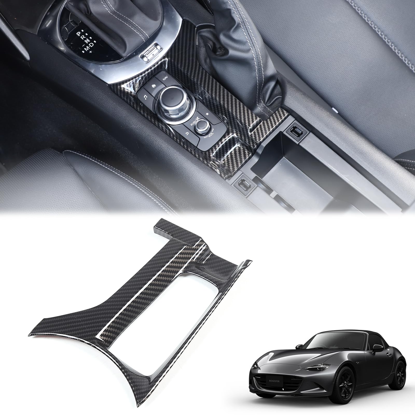 

Hcilloend Center Console Button Panel for New Mazda Roadster RF ND Series Center Console Button Cover Control Made of Easy Decorative Interior Custom