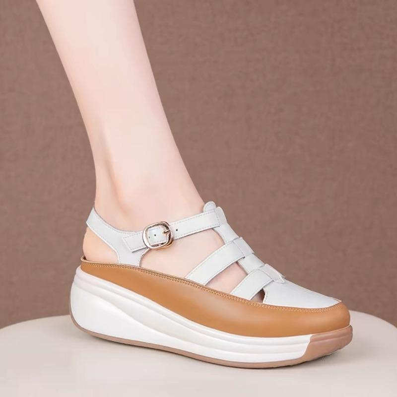 Women Roman Baotou Sandals Slippers Summer  Hollow-out Wedges Woman Casual Shoes   Female Platform Sandalias