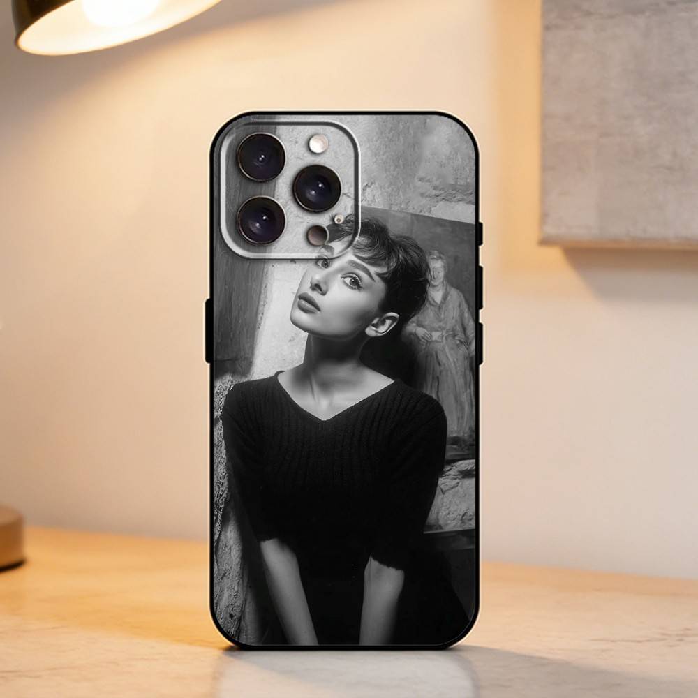 Actress A-Audrey Hepburn    Phone Case For iPhone 17,16,15,14,13,12,11 Plus,Pro Max,XS,Soft Silicone Black Cover