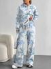 European And American Autumn And Winter Casual Long-Sleeved Suit Women'S Hooded Sweater Trousers Two-Piece Set Retro Elements