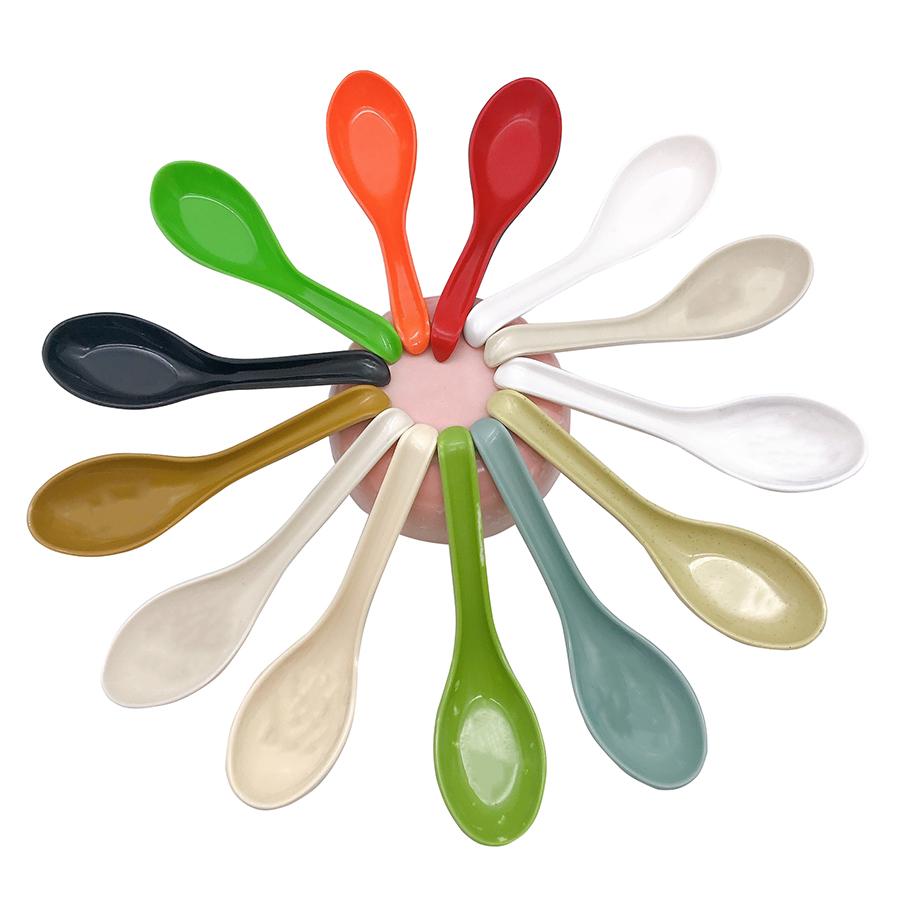 5pcs High Temperature Resistant Plastic Spoon Multicolor Available Suit for Household Restaurant Cafeteria Classic Style Spoon