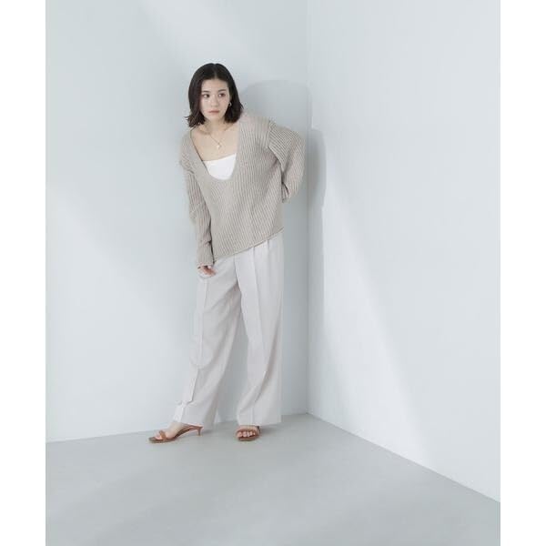 [Natural Beauty Basic] Deep V-neck Boxy Knit