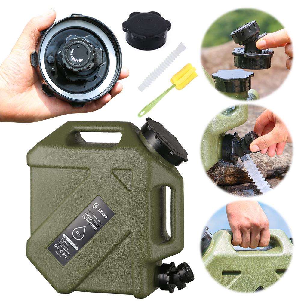Contenant de stockage d'eau 10L Seau d'eau potable étanche Distributeur d'eau grande capacité Porte-bidon pour véhicule Camping en voiture