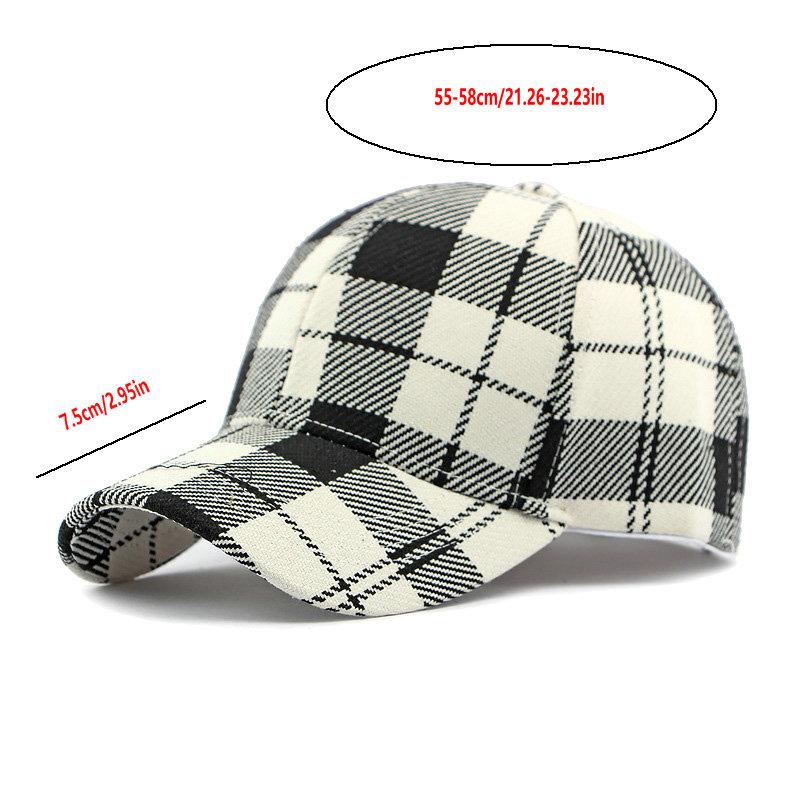 Color Block Plaid Pattern Baseball Cap, Sunscreen Snapback Outdoor Breathable Trucker Hat, Casual Dad Hat
