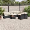 VidaXL Garden Lounge Set with Cushions 10 Pcs, Patio Sofas, Patio Furniture Set, Outdoor Furniture, Black 3258710