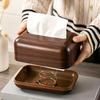 Wood Grain Tissue Box Jost Vintage Large Elegant