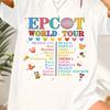 Disney EPCOT World Tour Graphic Tshirt All Season Pure Cotton Casual Fashion Suitable for Both Men and Women
