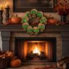 Halloween Skull Wreath Hanging Decoration with LED Light Up Eyes for Door Wall Indoor Outdoor Display Festival Party Decor