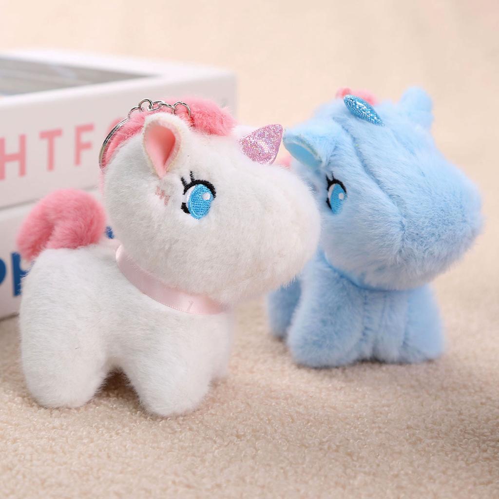 Cute Unicorn Plush Keychains Cartoon Animal Unicorn Plush Doll Kawaii Plushie Pendant Creative Bag Decoration Birthday Gift